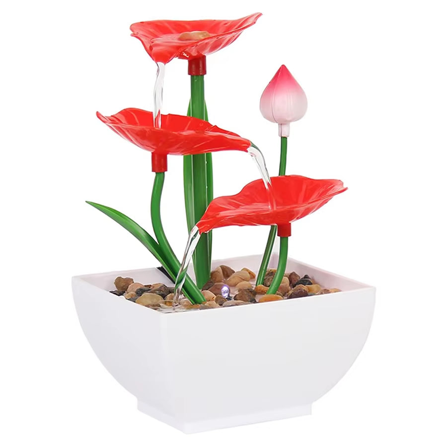 Mini Zen Tabletop Fountain - Relaxing LED Waterfall for Office Desk, Yoga Room & Feng Shui Decor