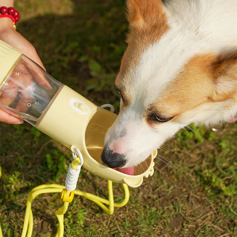 Stay Hydrated On-the-Go: 2-in-1 Portable Dog Water Bottle with Food Container for Small and Large Dogs