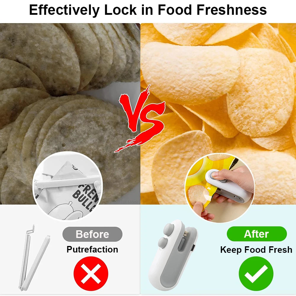 Effortless Food Preservation with the 2-in-1 Mini Heat Bag Sealing Machine - Your Go-To Handheld Heat Sealer for Freshness!