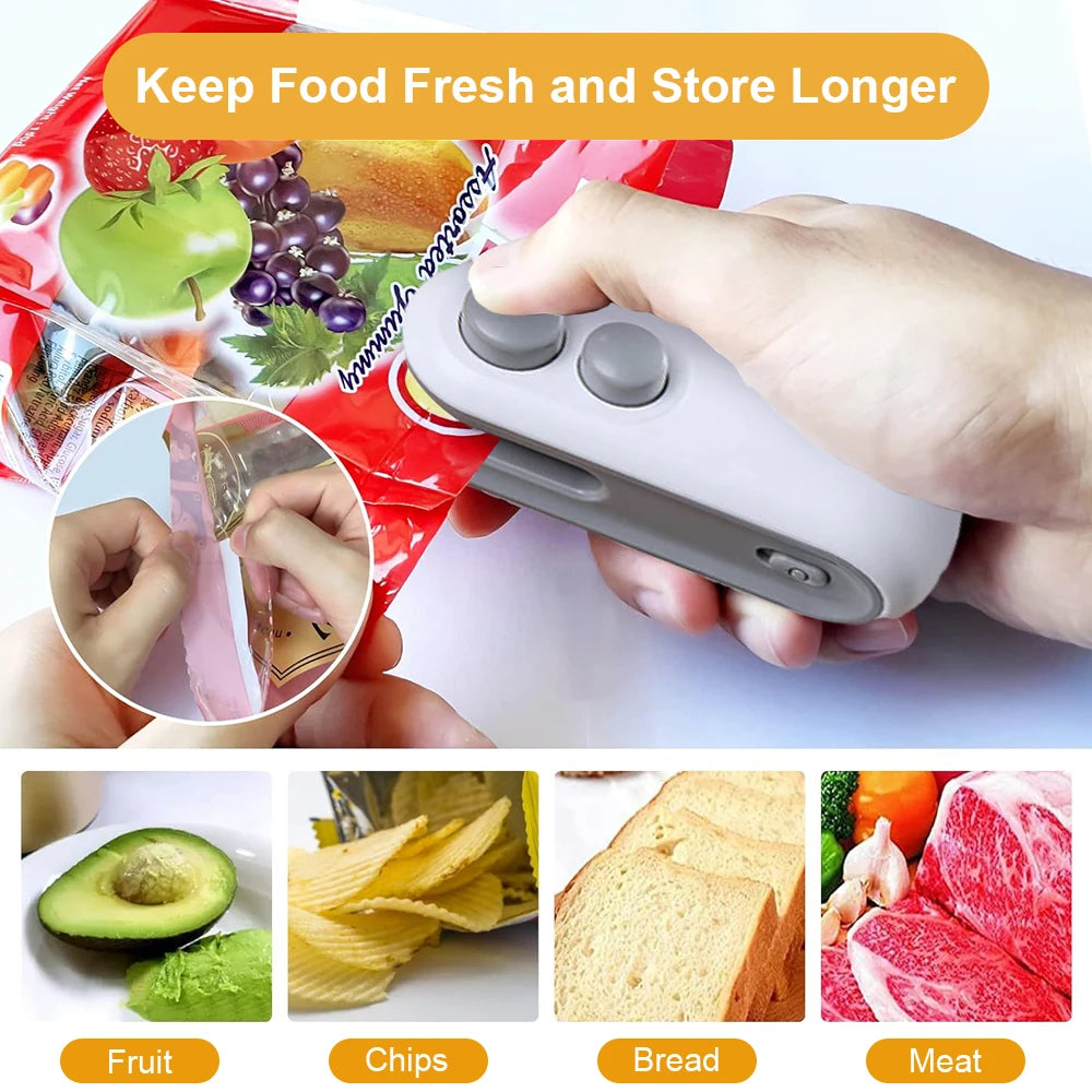 Effortless Food Preservation with the 2-in-1 Mini Heat Bag Sealing Machine - Your Go-To Handheld Heat Sealer for Freshness!