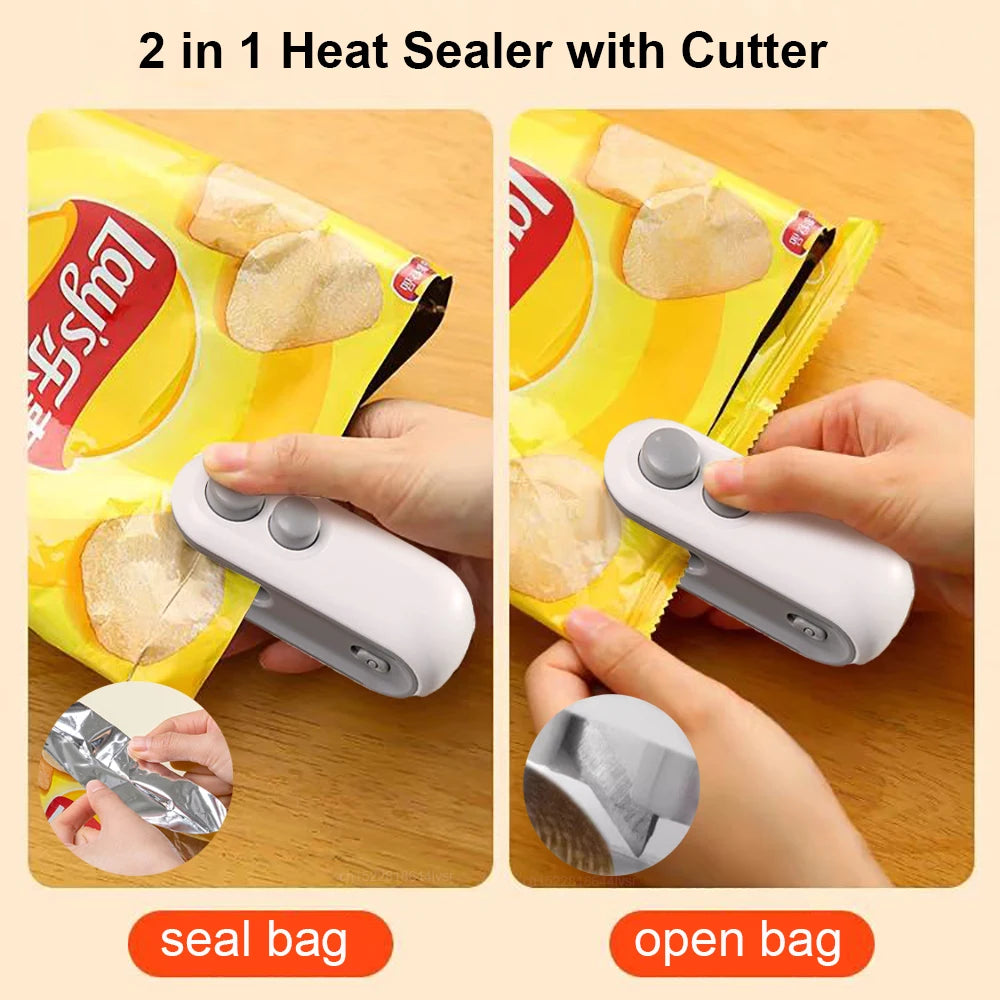 Effortless Food Preservation with the 2-in-1 Mini Heat Bag Sealing Machine - Your Go-To Handheld Heat Sealer for Freshness!