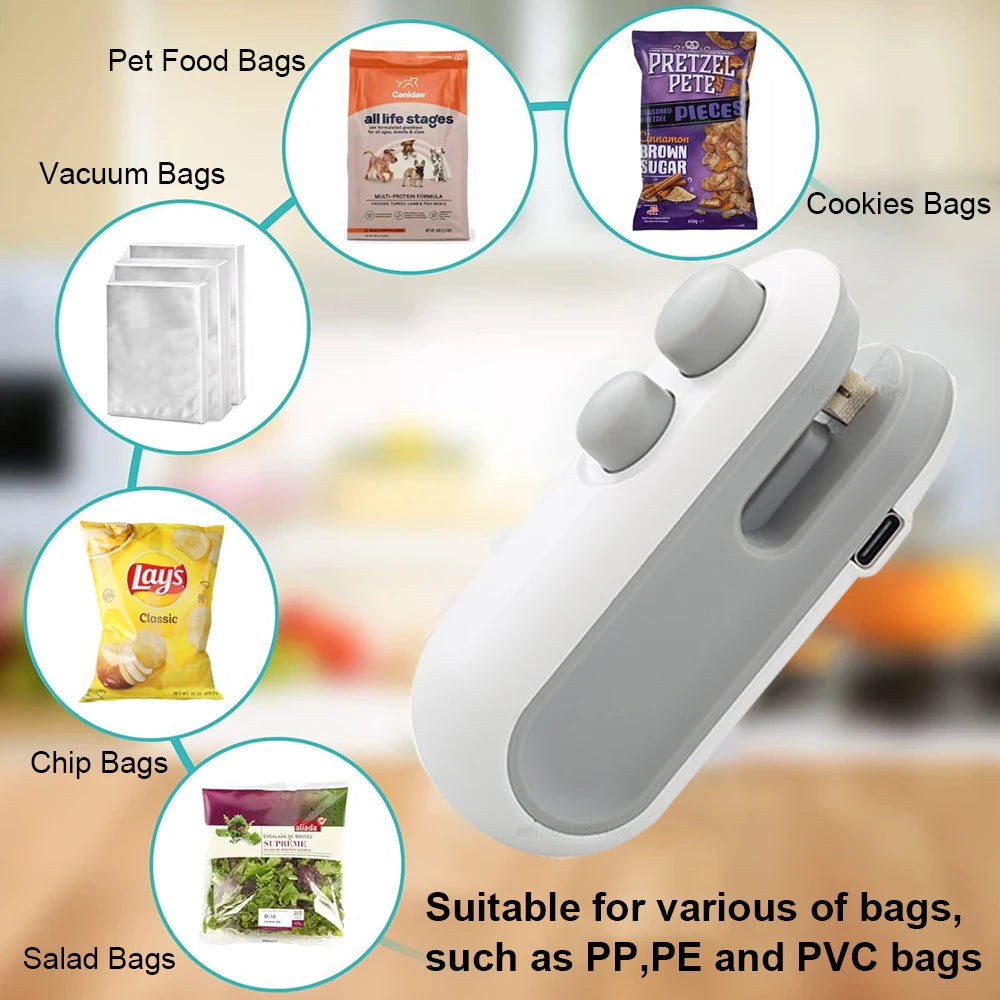 Effortless Food Preservation with the 2-in-1 Mini Heat Bag Sealing Machine - Your Go-To Handheld Heat Sealer for Freshness!