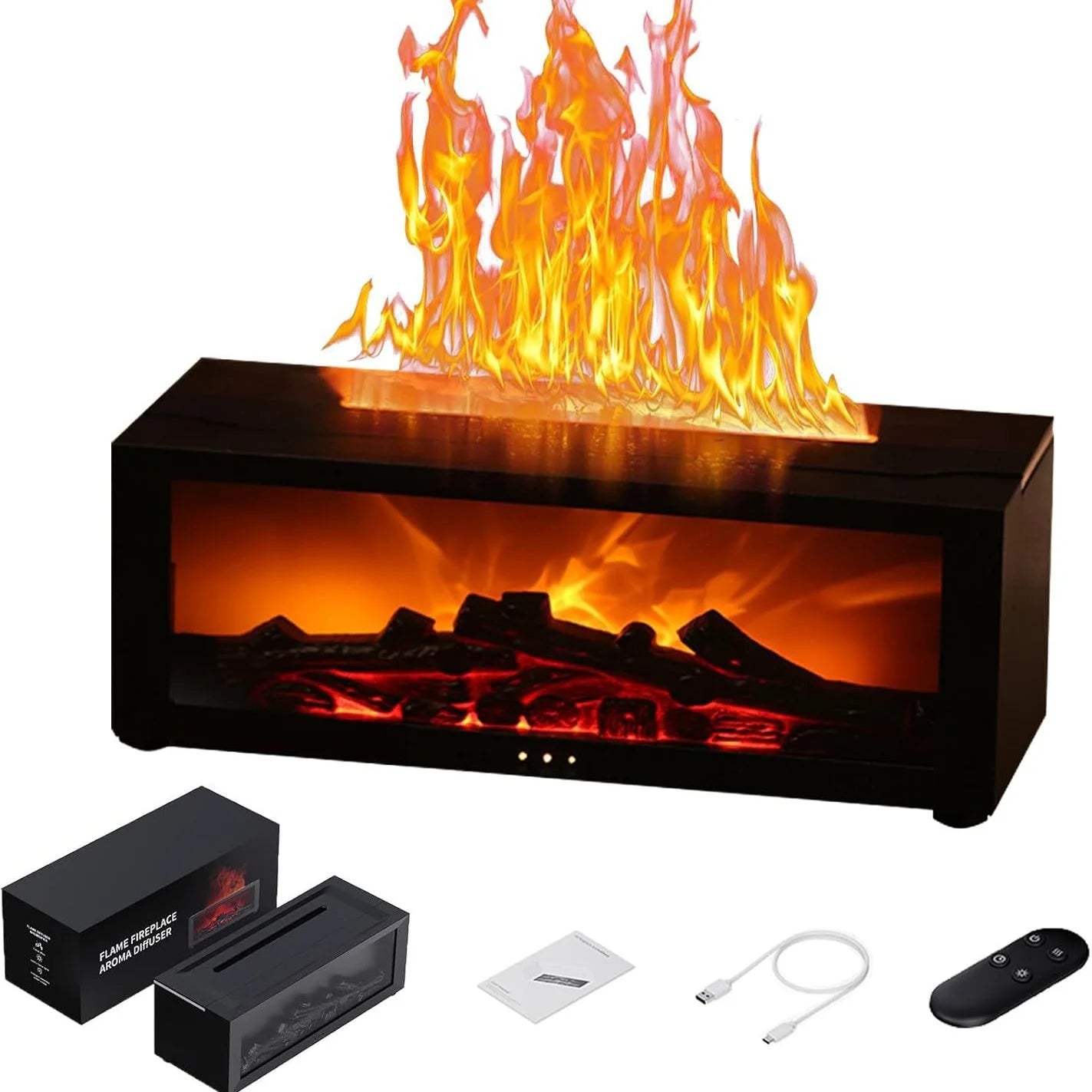 Air Humidifier Essential Oils Humidifiers Home Aroma Humidifier Flame Automatic Fragrance Diffuser with LED Light Remote Control