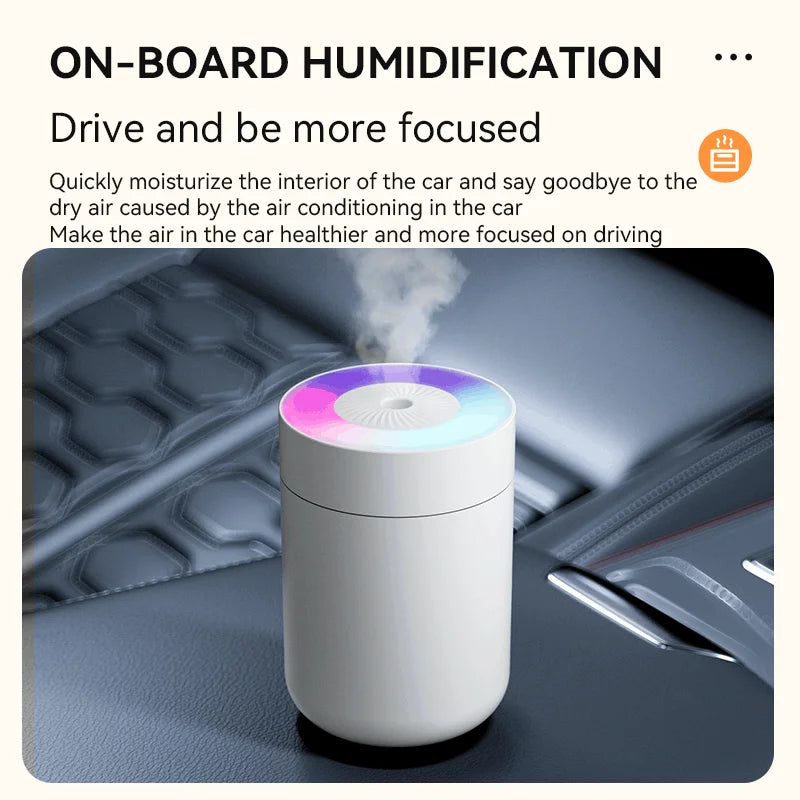 USB Air Humidifier Personal Air Moisturizer for Home Office Car Powerful Mist 7 Color LED Mood Light Quietest Air Humidification