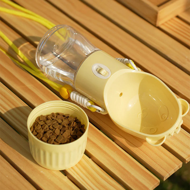 Stay Hydrated On-the-Go: 2-in-1 Portable Dog Water Bottle with Food Container for Small and Large Dogs
