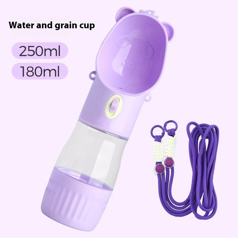 Stay Hydrated On-the-Go: 2-in-1 Portable Dog Water Bottle with Food Container for Small and Large Dogs