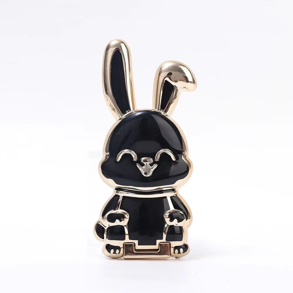 Cute and Functional Cartoon Rabbit Finger Ring Phone Holder - Ultra-Thin Desktop Stand for Phones and Tablets